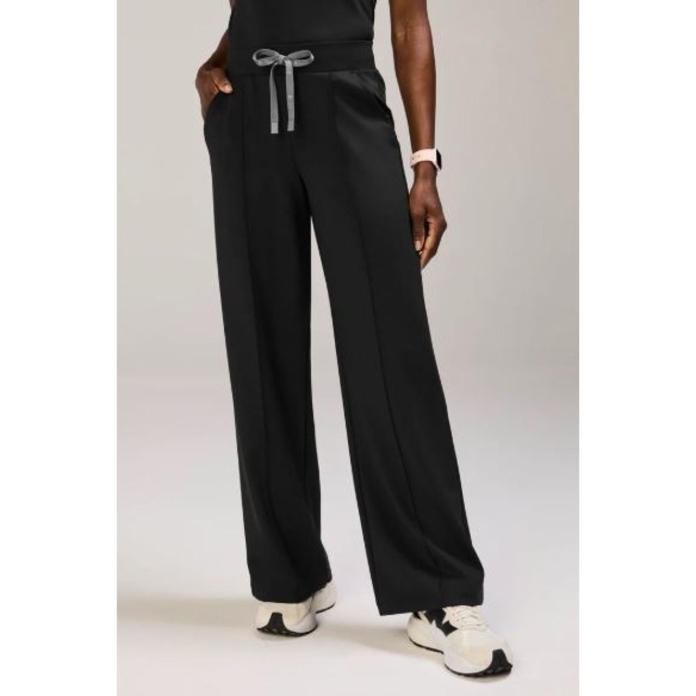 Figs Womens Medium Scrub Pants Black Salina Formx High Waisted Wide Leg  PO#6347